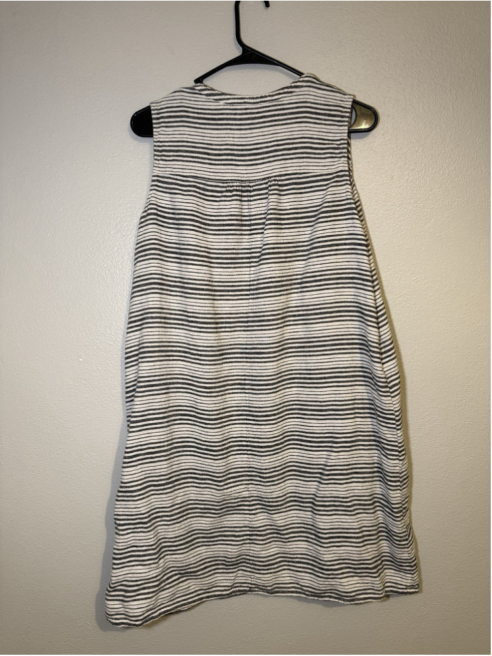 Gap Black White Stripe Sleeveless Linen Rayon Dress Pockets Size XL Beach Summer - Picture 4 of 4